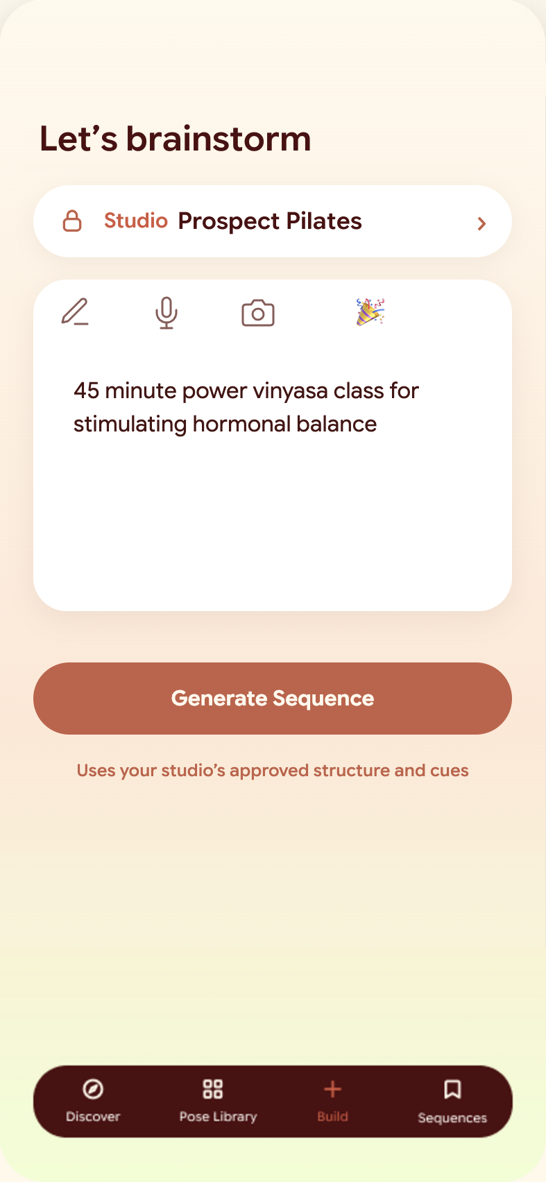 Describe your class screen configured for Prospect Pilates